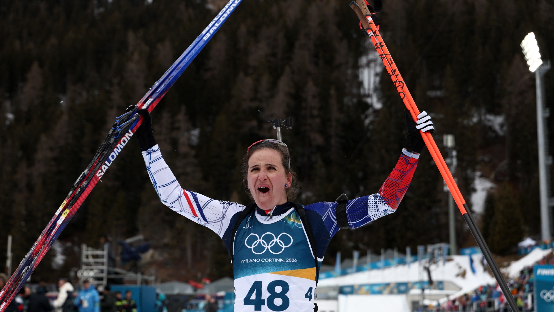 Julia Simon of France victorious in 15km individual biathlon race
